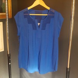 Royal blue Lace Detail Blouse